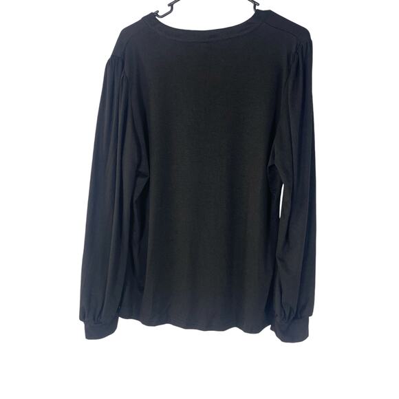 Womens black v neck long sleeve casual shirt size Large - Picture 4 of 5